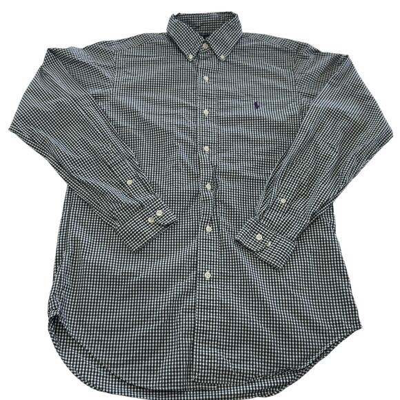 Ralph Lauren Shirt Mens Small Green Gingham Classic Fit Button Down Long Sleeve - Picture 1 of 5